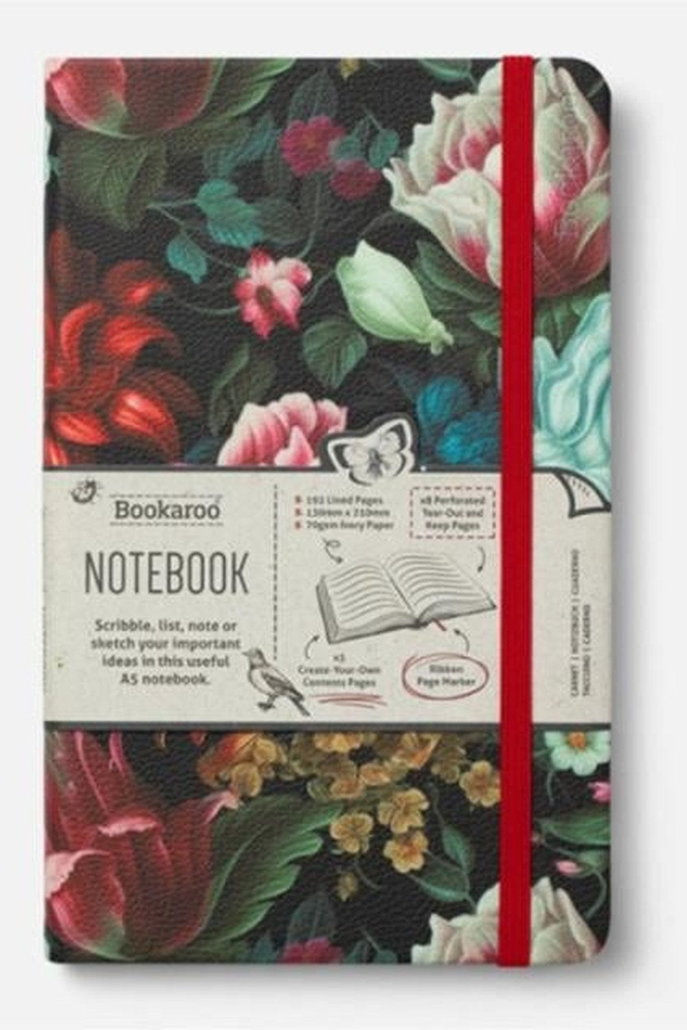 Bookaroo A5 Notebook Journal Çizgili Defter Dark Floral - 0