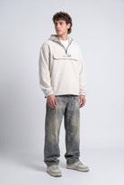 Yarım Fermuarlı Kapüşonlu Polar Sweatshirt