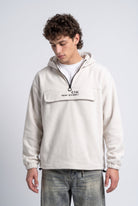 Yarım Fermuarlı Kapüşonlu Polar Sweatshirt