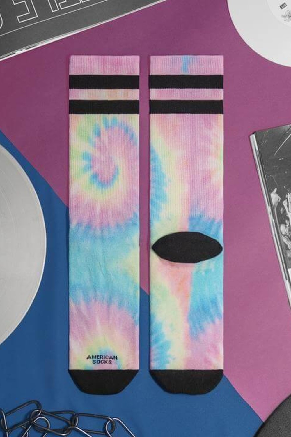 Tie Dye Pastel Mid High Unisex Çorap - 3