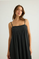Kaya Smocked Maxi Dress - Charcoal - 6