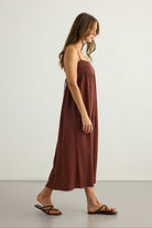 Kaya Smocked Maxi Dress - Terracotta - 5