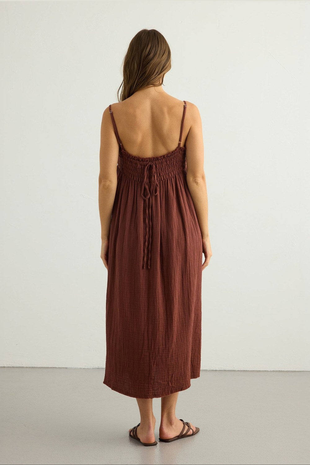 Kaya Smocked Maxi Dress - Terracotta - 6
