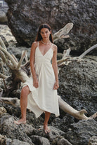 Sage Maxi Dress - Natural With Gold Stripes - 0