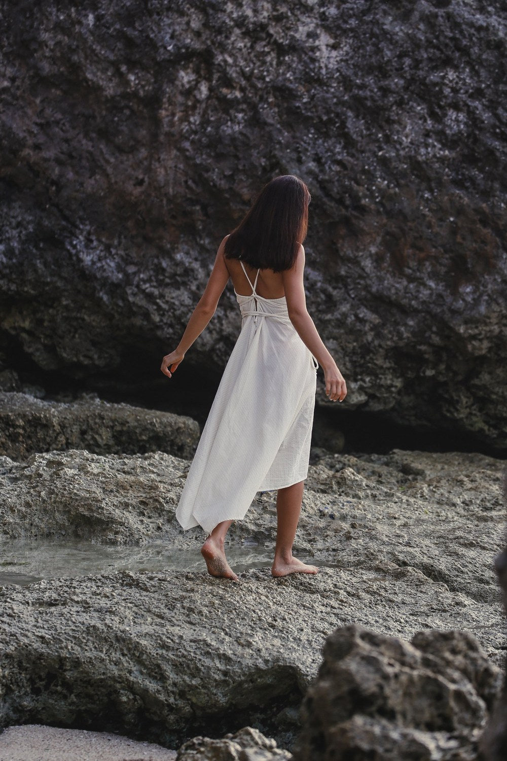 Sage Maxi Dress - Natural With Gold Stripes - 5