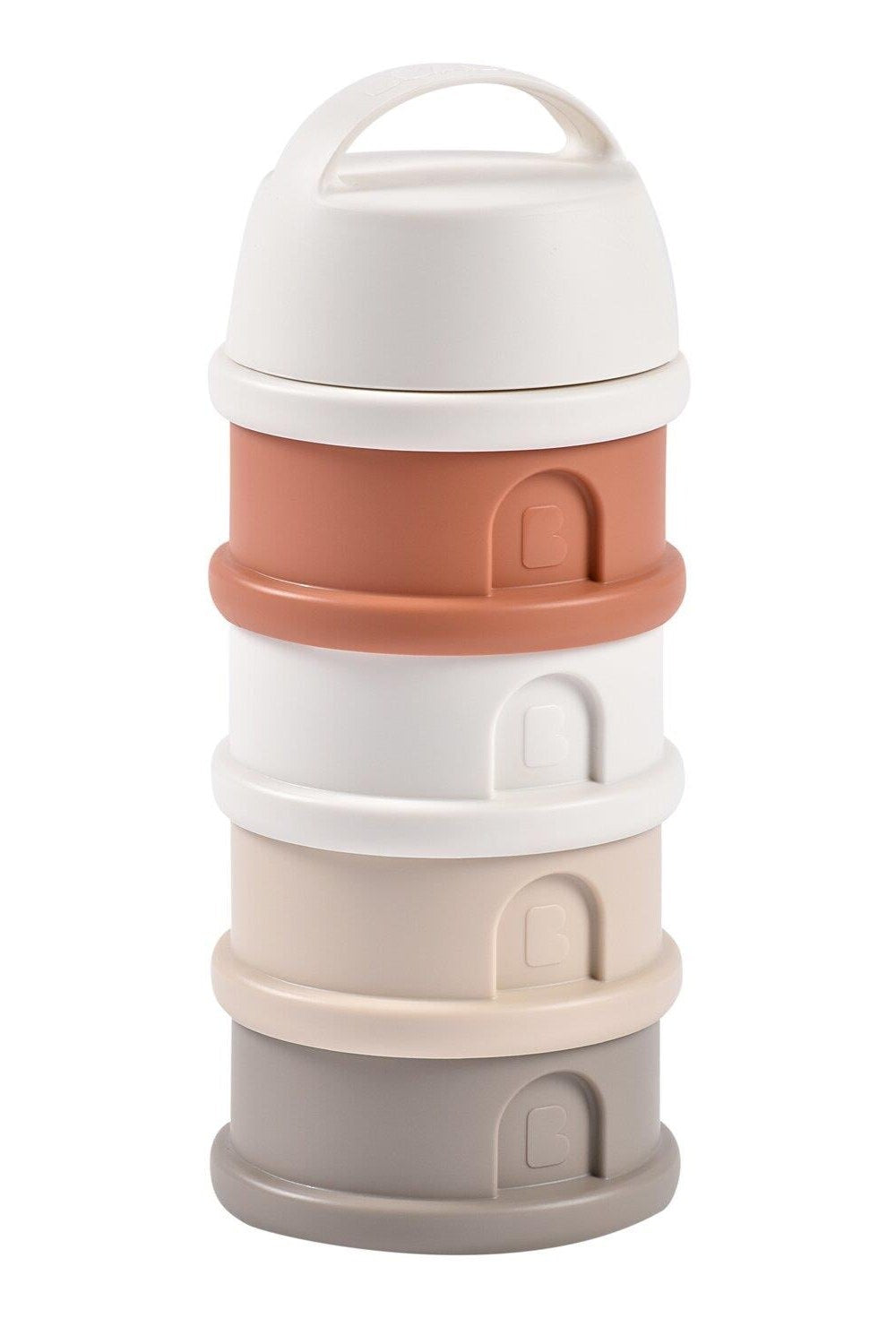 4 Katmanlı Süt Tozu Kutusu ve Atıştırmalık Kabı - Cotton White / Terracotta - 4