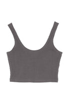 Waffle Crop Top - Gri - 4