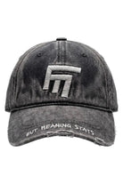 Unisex 3d Fm Icon Nakışlı Yıpratmalı Denim Cap - Koyu Gri - 0