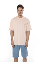 Erkek Oversize Yacht Society Baskılı Tişört - Pembe - 0