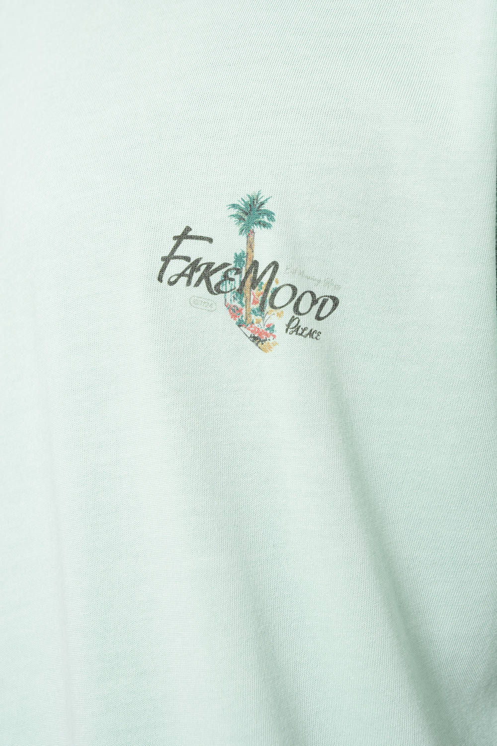 Erkek Oversize Fakemood Place Baskılı Tişört - Yeşil - 2