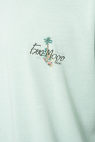 Erkek Oversize Fakemood Place Baskılı Tişört - Yeşil - 2