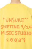 Erkek Oversize 2000's Puff Baskılı Tişört - Neon Sarı - 2