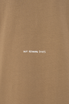Erkek Oversize Basic Baskılı Tişört - Kahverengi - 1