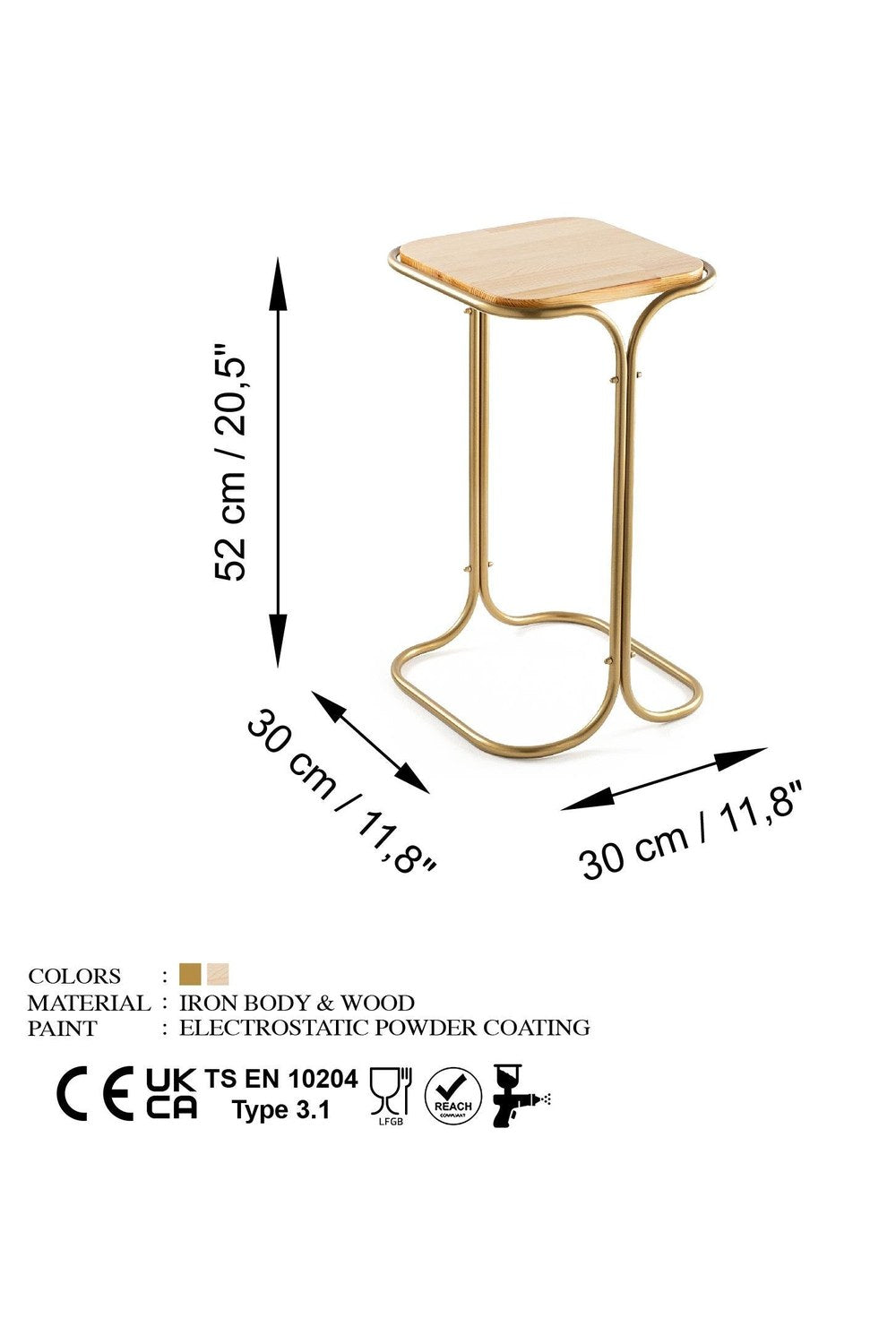 Shb-001-C Dekoratif Ahşap Metal Sehpa - 5