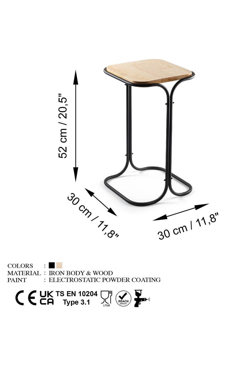 Shb-001-A Dekoratif Ahşap Metal Sehpa - 5