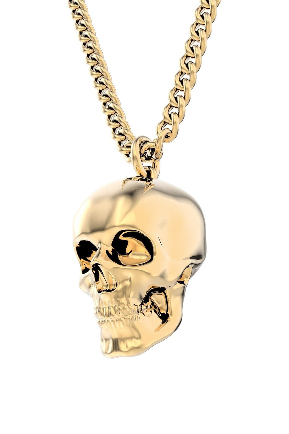 18 Ayar Altın Kaplama Skull Kolye - 0