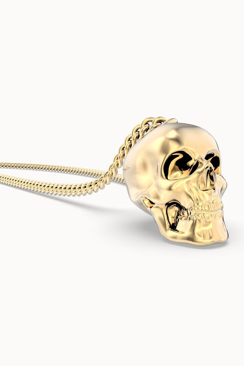 18 Ayar Altın Kaplama Skull Kolye - 5