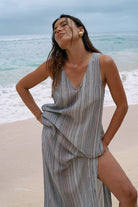 Day Break Dress Navy With Stripes - 1