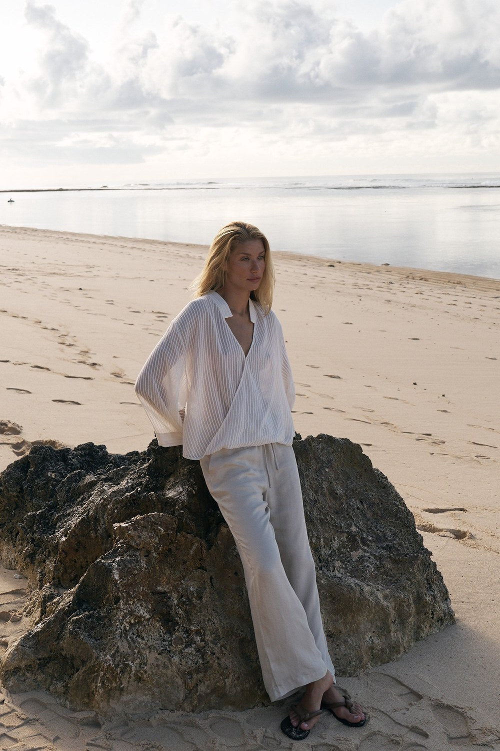 Lucid Flow Tie Pants Sand - 0