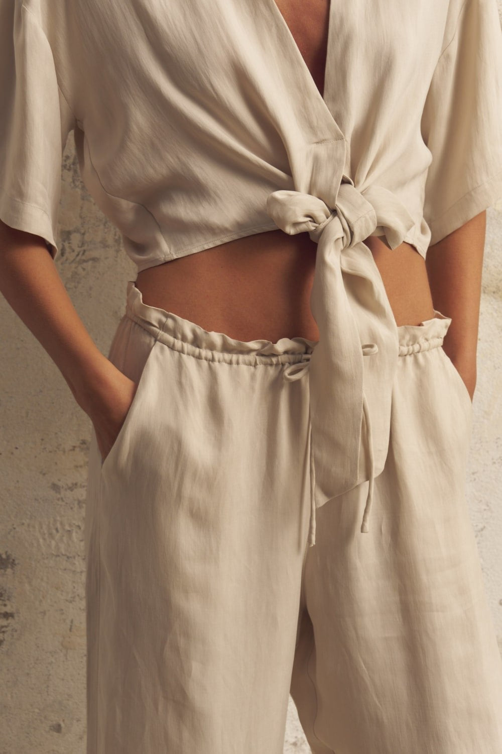Lucid Flow Tie Pants Sand - 7