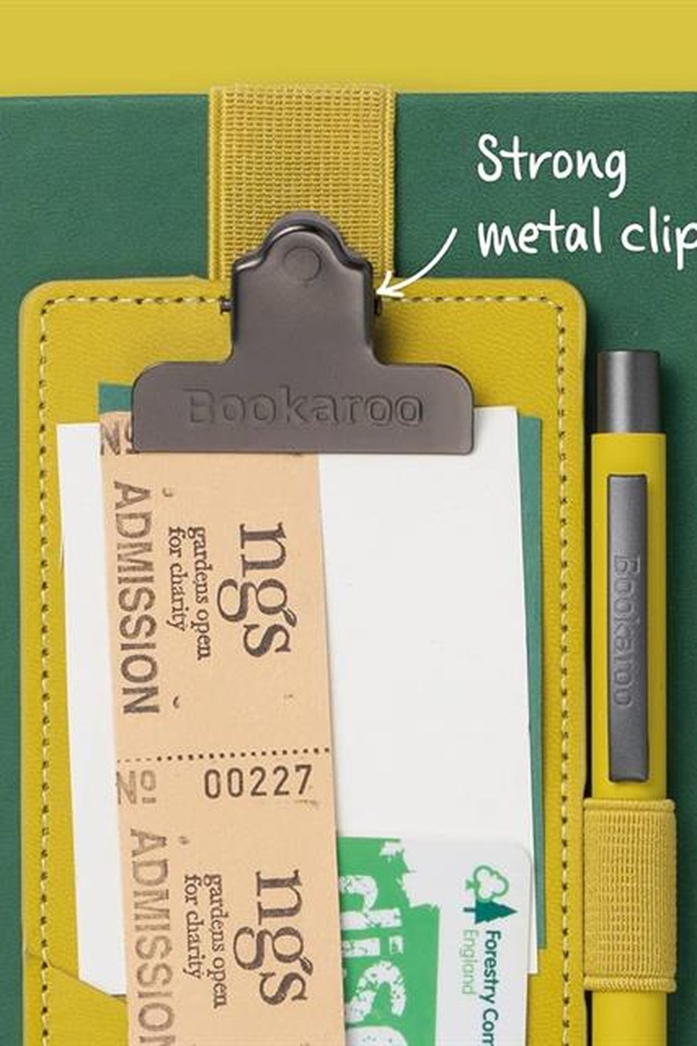 Clipboard Klipsli Lastikli Kalemlik - Cream - 1