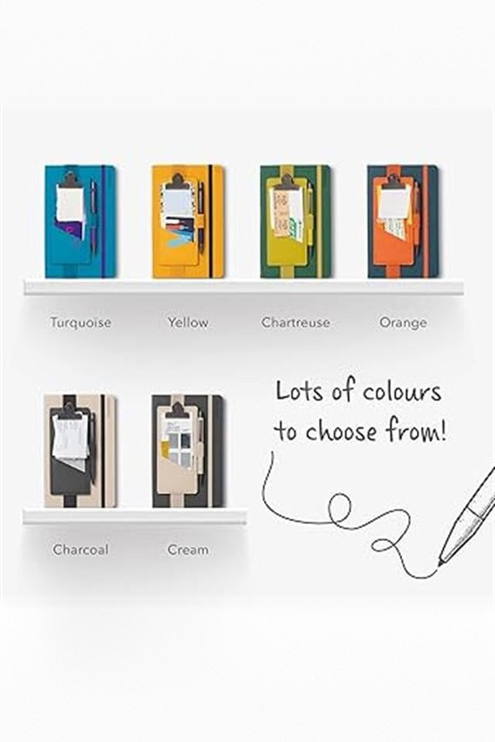 Clipboard Klipsli Lastikli Kalemlik - Cream - 2