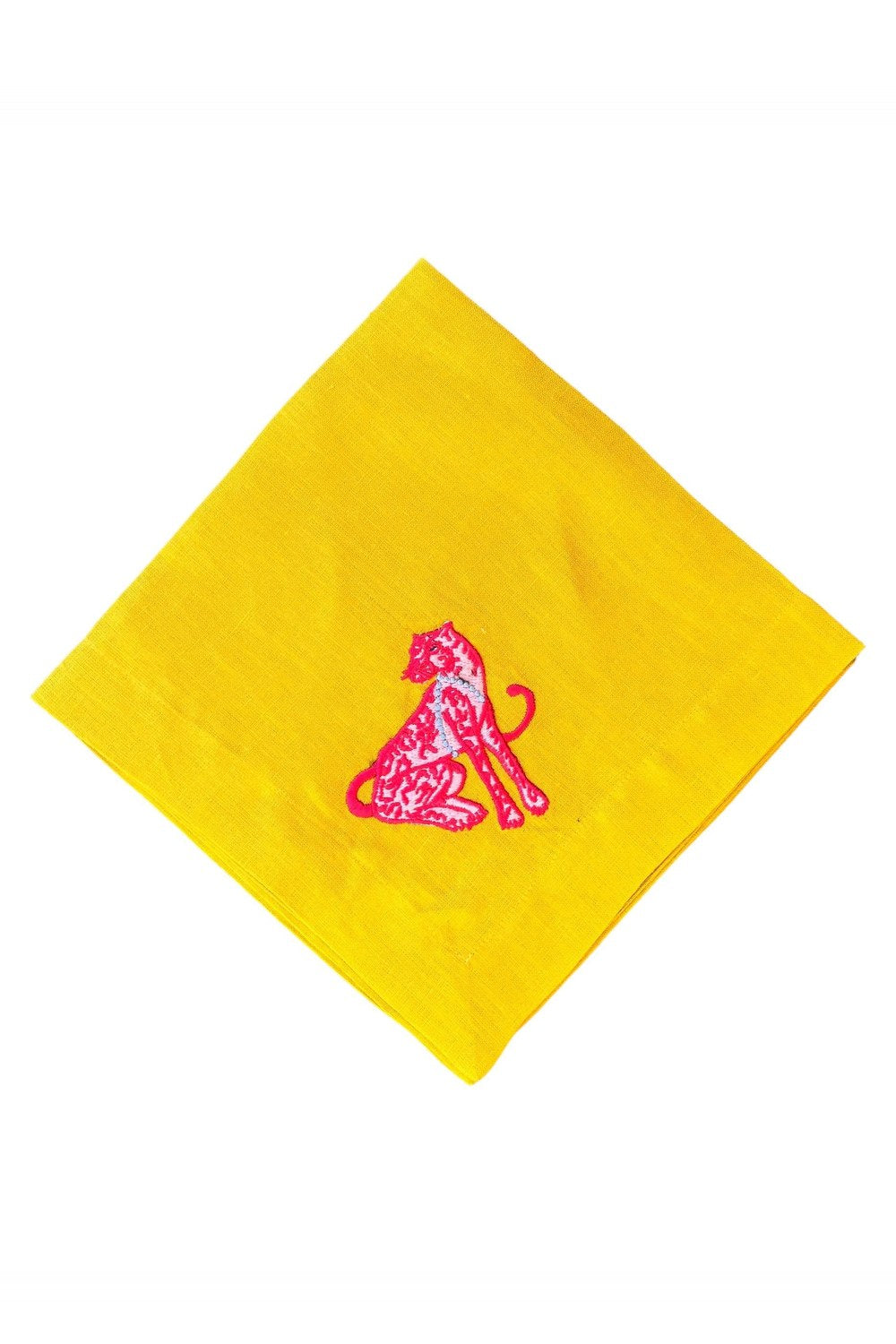 Pembe Panter Desenli Dekoratif Hardal Servis Peçetesi ( 1 Adet ) - 0