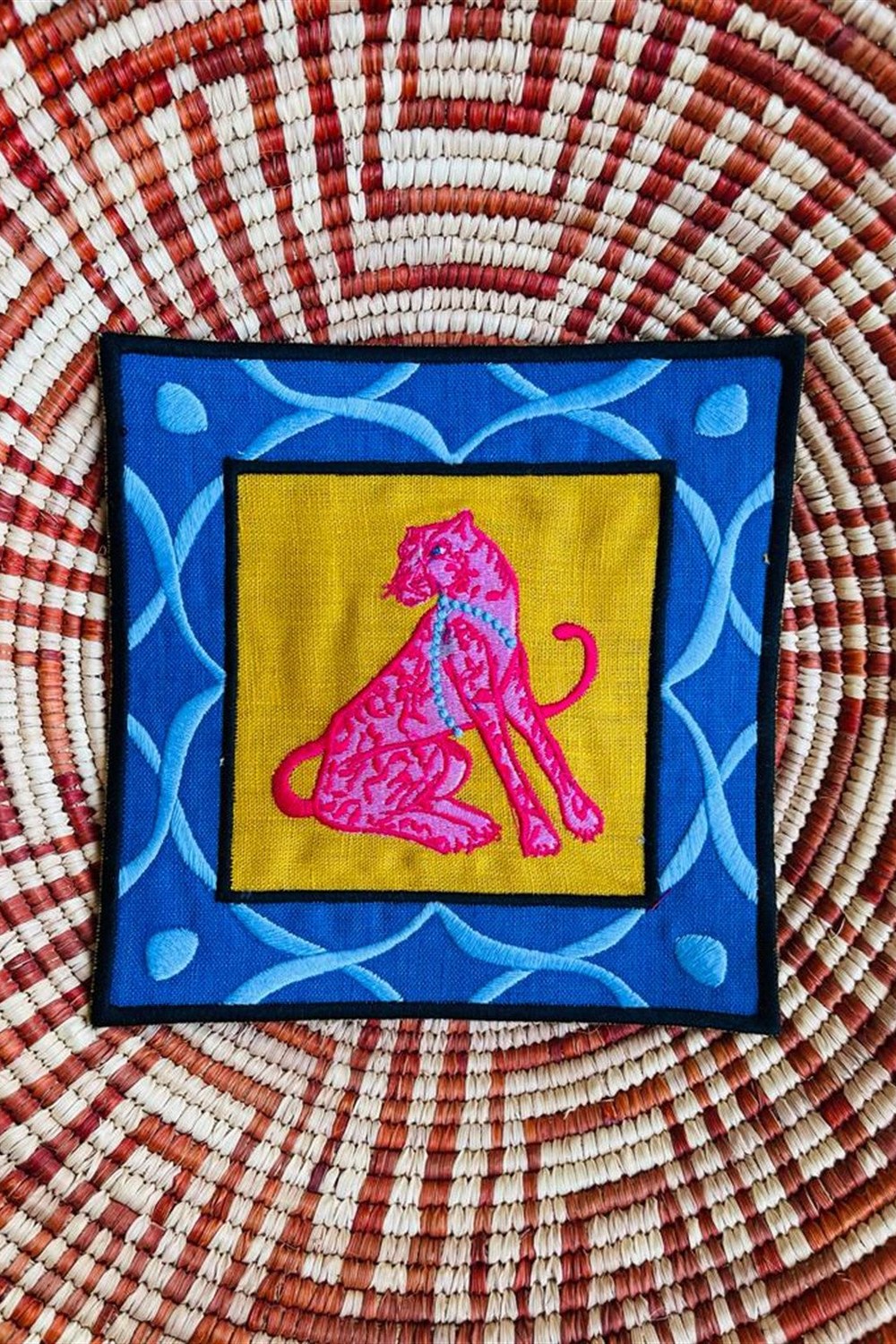 Dekoratif Leopar Desenli Hardal Keten Kokteyl Peçete 15 X 15 - 2