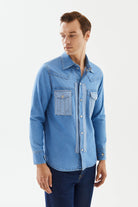 2be4A-Erkek Açık Mavi Cepli Denim Gömlek-3-roqelvaxirum.shop
