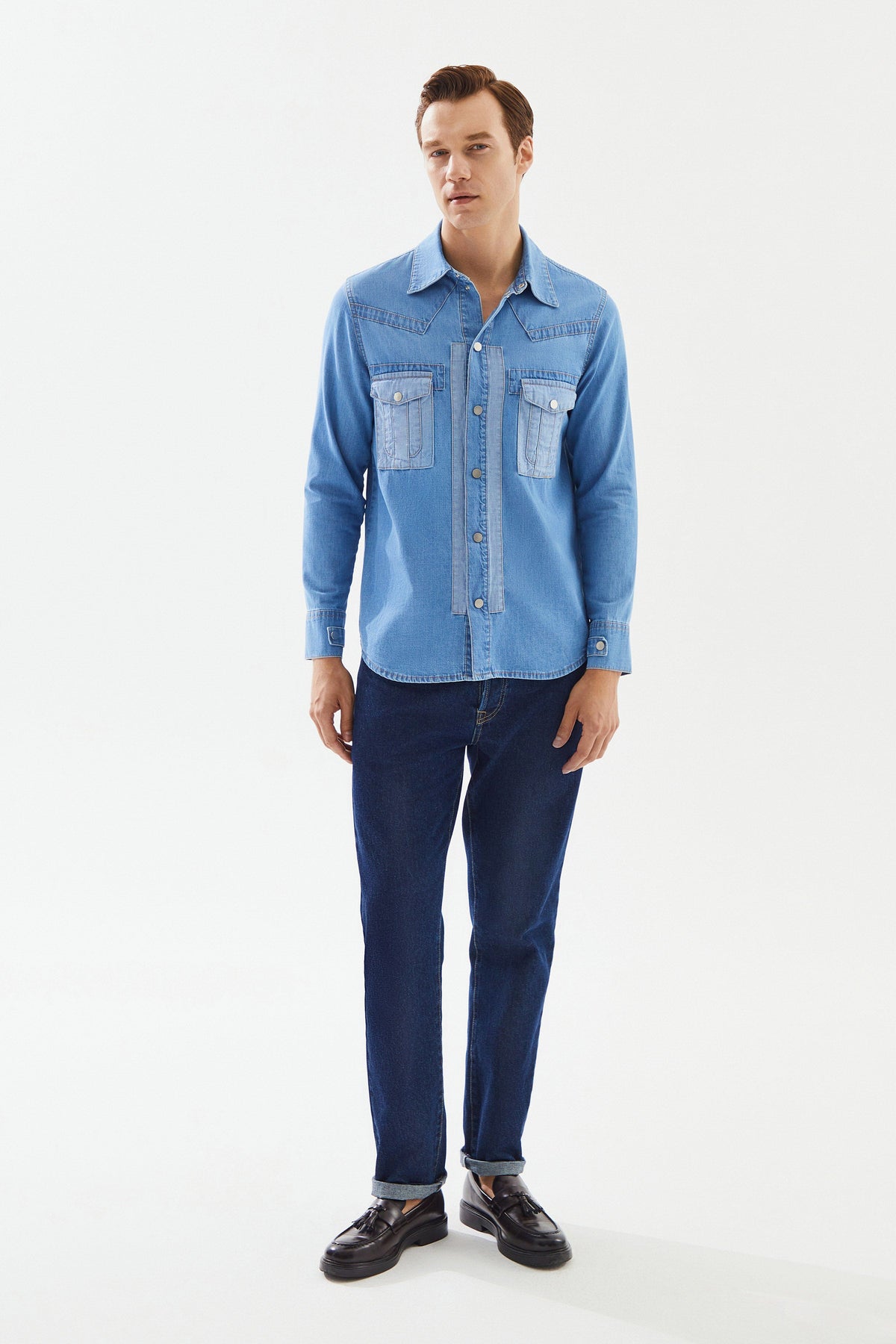 2be4A-Erkek Açık Mavi Cepli Denim Gömlek-4-roqelvaxirum.shop