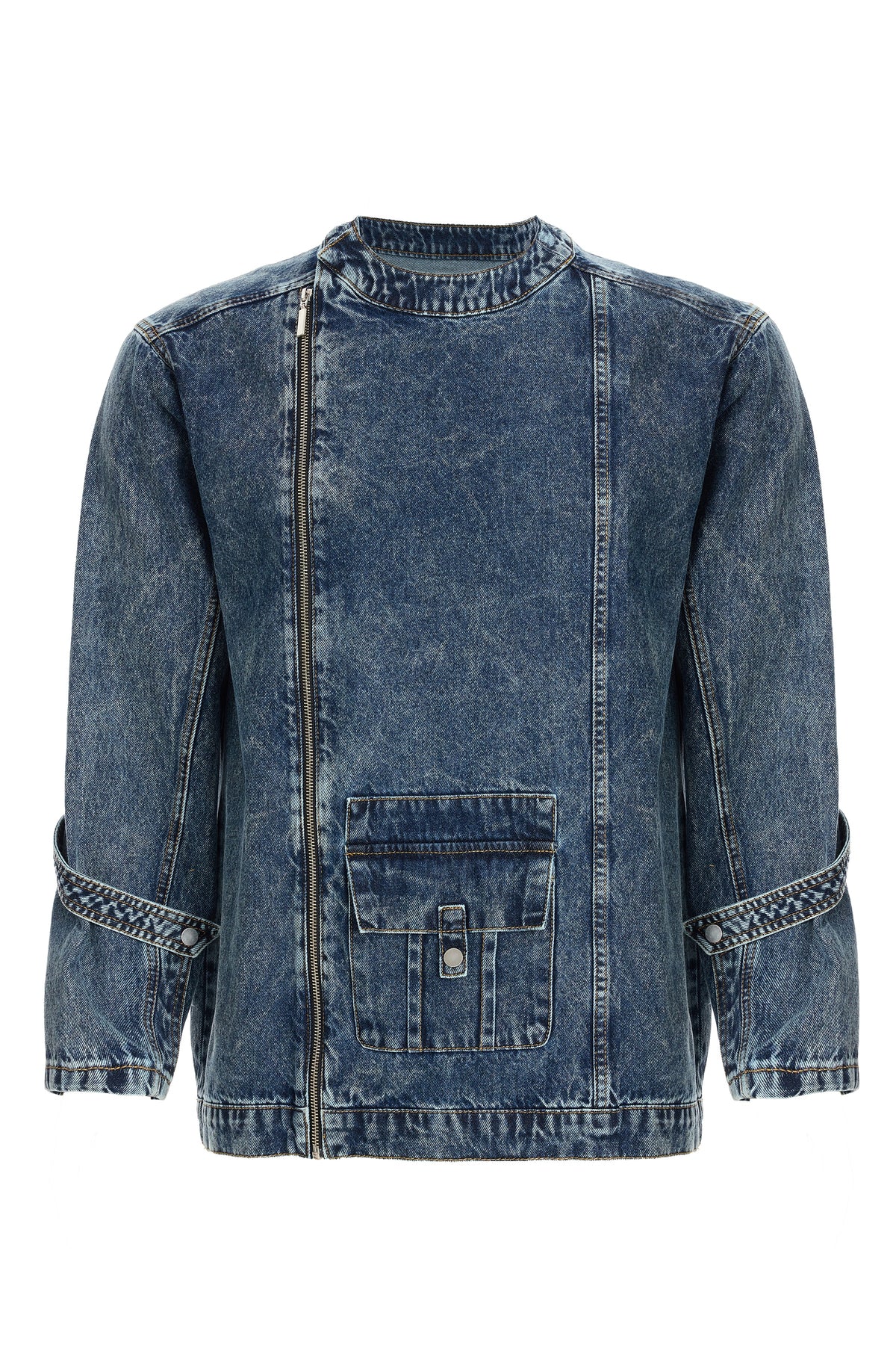 2be4 A-Erkek Bisiklet Yakalı Yan Fermuarlı Denim Ceket-7-roqelvaxirum.shop