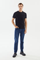 2be4A-Erkek Lacivert Kapaklı Cep Denim Pantolon-Kot Pantolon-1-roqelvaxirum.shop