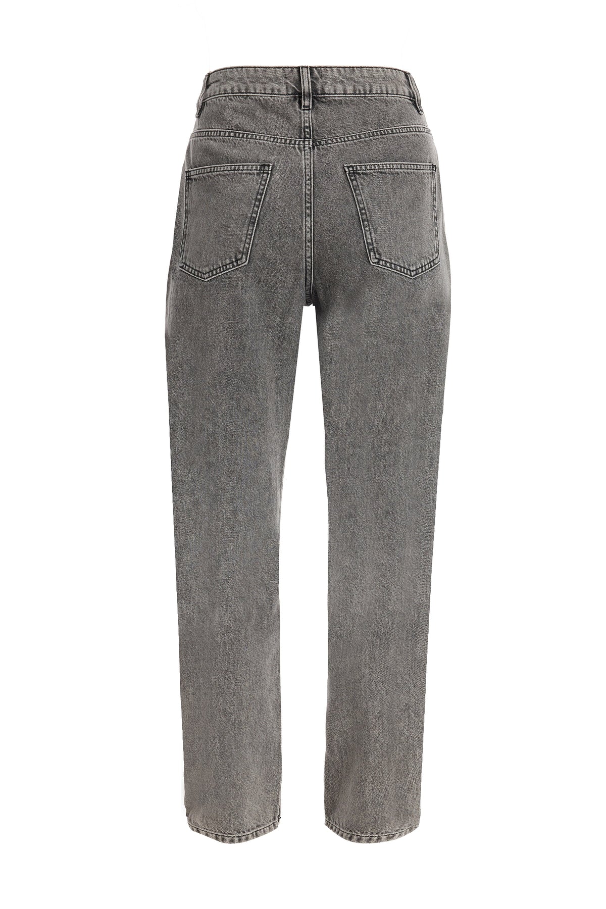 2be4A-Kadın Gri örme Detaylı Denim Pantolon-2-roqelvaxirum.shop
