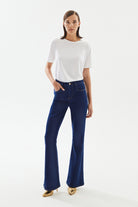 2be4A-Kadın High Rise Flare Denim Pantolon-Kot Pantolon-1-roqelvaxirum.shop