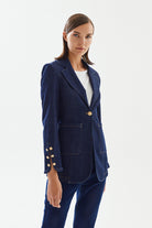 2be4A-Kadın Kol Yırtmaçlı Blazer Denim Ceket-Blazer Ceket-4-roqelvaxirum.shop