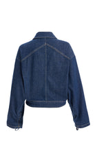 2be4A-Kadın Kolları Büzgülü Kısa Denim Ceket-2-roqelvaxirum.shop