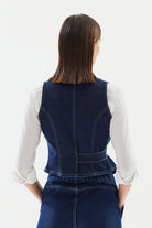 2be4A-Kadın Kruvaze Denim Yelek-Yelek-6-roqelvaxirum.shop