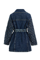 2be4A-Kadın Şerit Desenli Kemerli Denim Ceket-Ceket-3-roqelvaxirum.shop