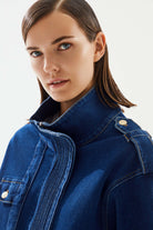 2be4A-Kadın Yüksek Yaka Denim Ceket-Ceket-4-roqelvaxirum.shop