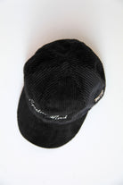 3K28-Fitilli Kadife Siyah Cap-Şapka-2-roqelvaxirum.shop
