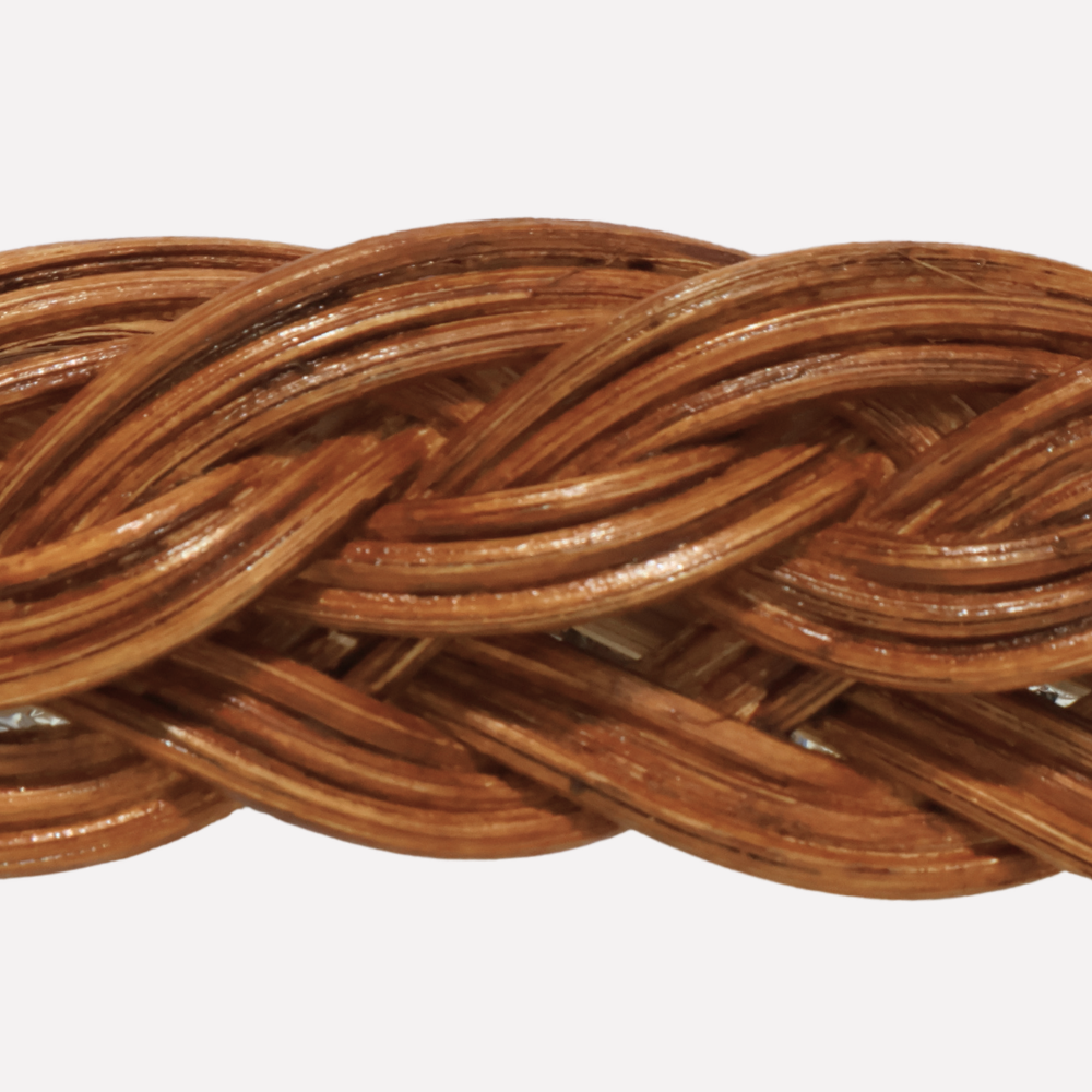Treccia Doğal Rattan Örgülü Oval Ayna
