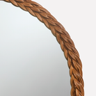 Treccia Doğal Rattan Örgülü Oval Ayna