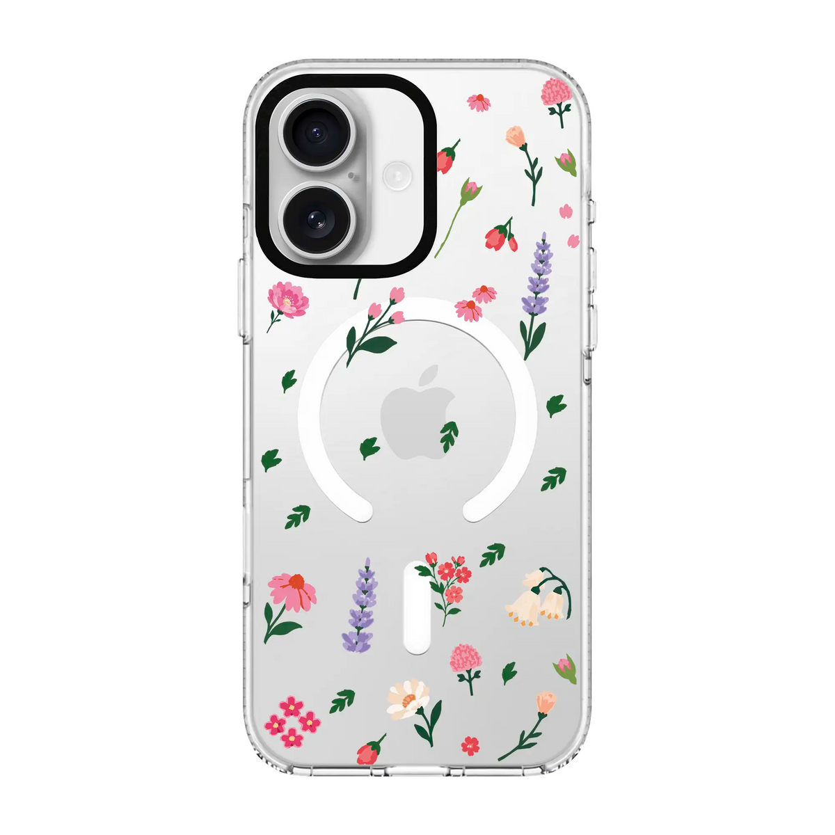 KiŞiYe Özel Little Blossoms Şeffaf-Clear Kılıf Magsafe Özellikli - Iphone 16 Plus