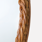 Treccia Doğal Rattan Örgülü Oval Ayna