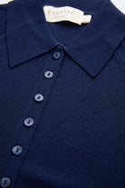 Reglan Kol Yakalı Slim Fit Lacivert Triko Hırka