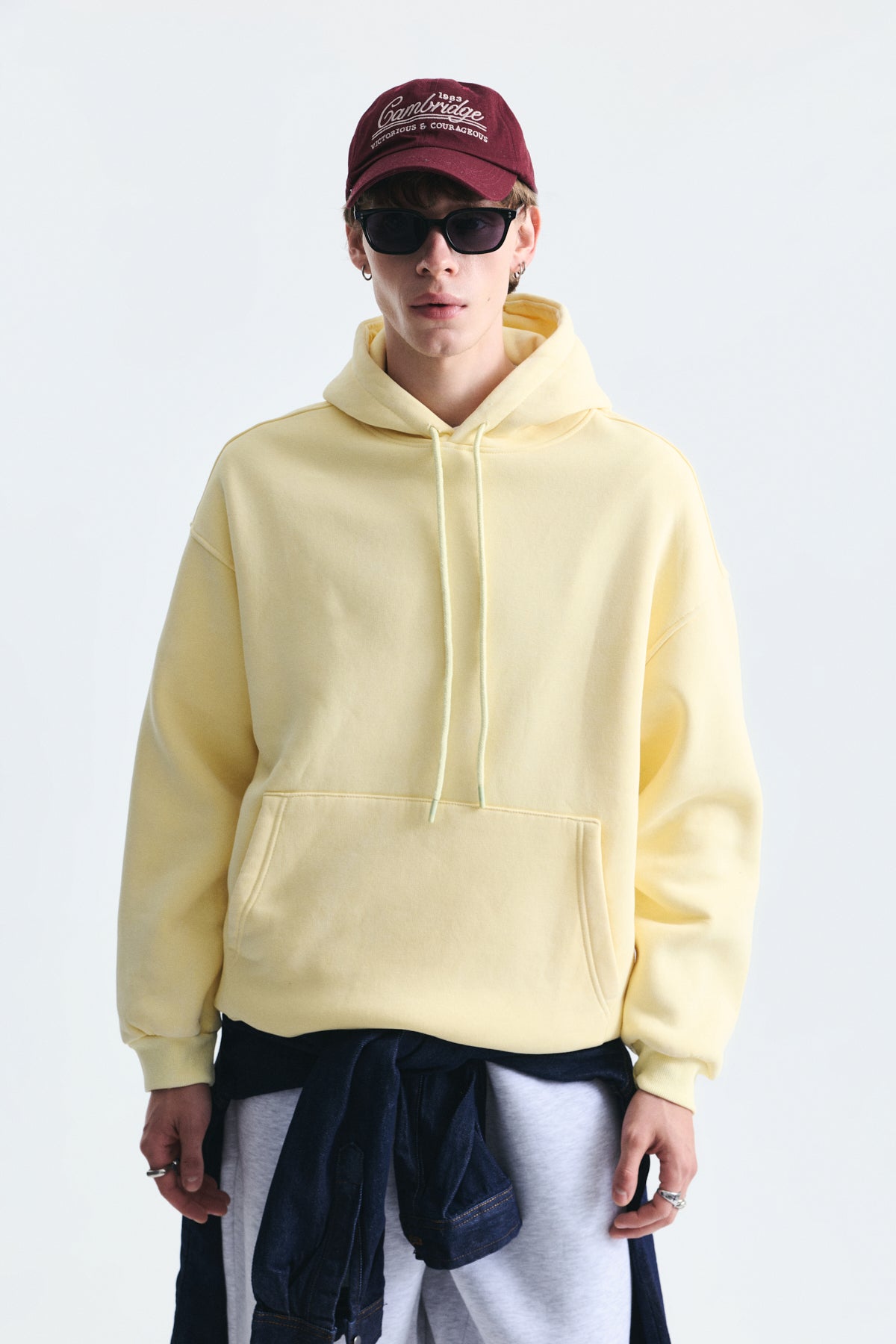 Basic Oversize Yıkamalı Hoodie