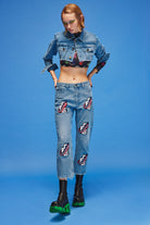 Ace Nayman-Gabriela Monogram Printed Crop Top-Crop Top-1-roqelvaxirum.shop