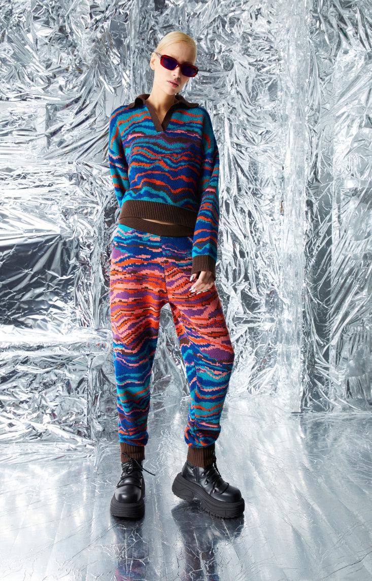 Ace Nayman-Leah Multicolor Knitted Pants-Pantolon-3-roqelvaxirum.shop