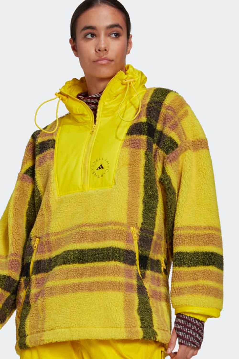 Adidas-Stella McCartney Fleece Jacquard Winter Jacket-Sweatshirts & Hoodies-4-roqelvaxirum.shop