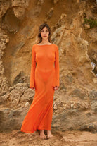 Agic-Sunset Sırt Açık Uzun Plaj Elbisesi-Elbise-6-roqelvaxirum.shop